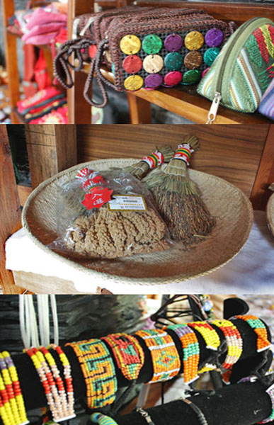 屋內空間特別規劃，展售著串珠、皮雕製品等原民手工藝。（圖/馬千惠 攝）