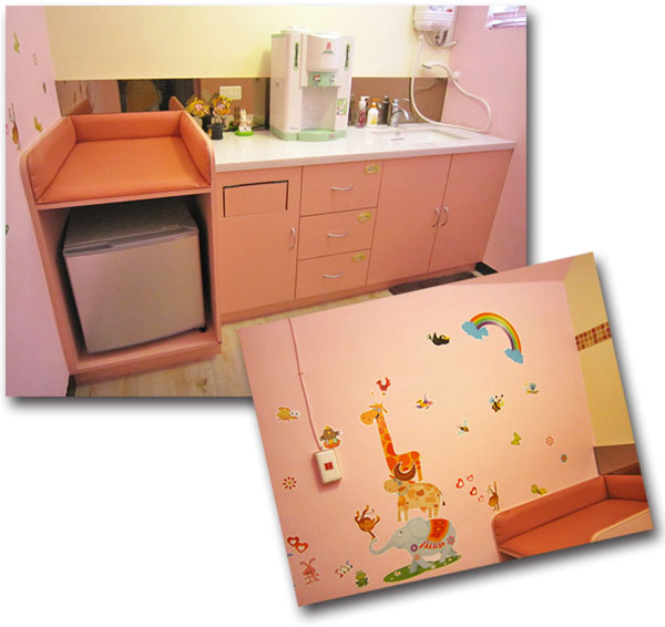 高雄區監理所哺乳室粉嫩色系裝飾讓哺乳環境更溫馨。（圖∕高雄區監理所 提供）