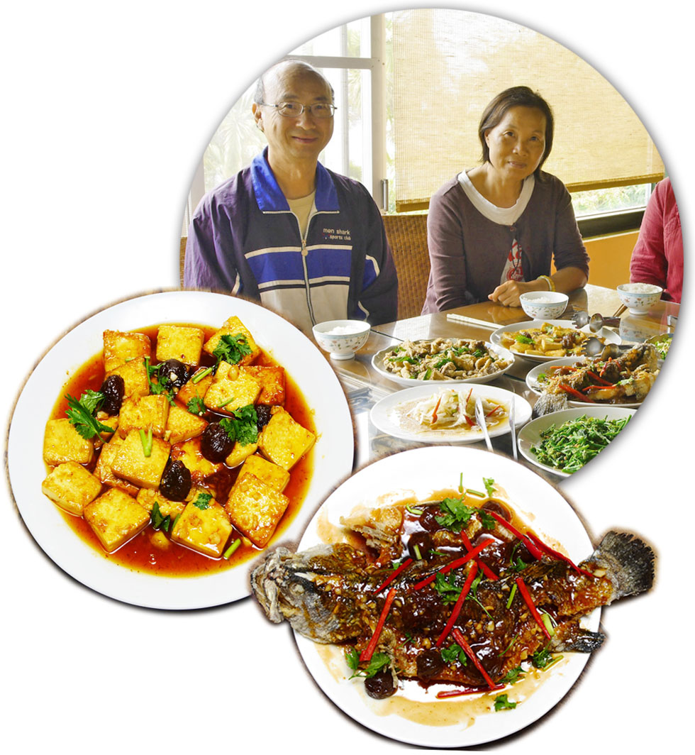 陳秀榕做的梅汁鱸魚、梅子燒豆腐客人吃了讚不絕口。（圖∕張簡英豪 攝）