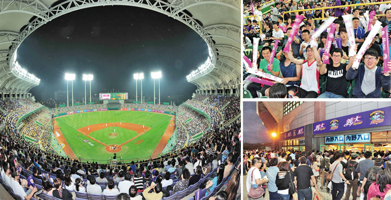 觀眾至犀牛隊主場澄清湖棒球場觀看犀牛隊3月27日的首戰 Spectators watch EDA Rhinos' first home game at Chengcing Lake Baseball Stadium on March 27.