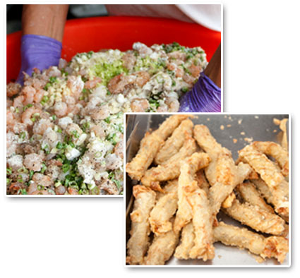 手工蚵卷、蝦卷均是以十多項食材調味而成。（圖∕李士豪 攝）