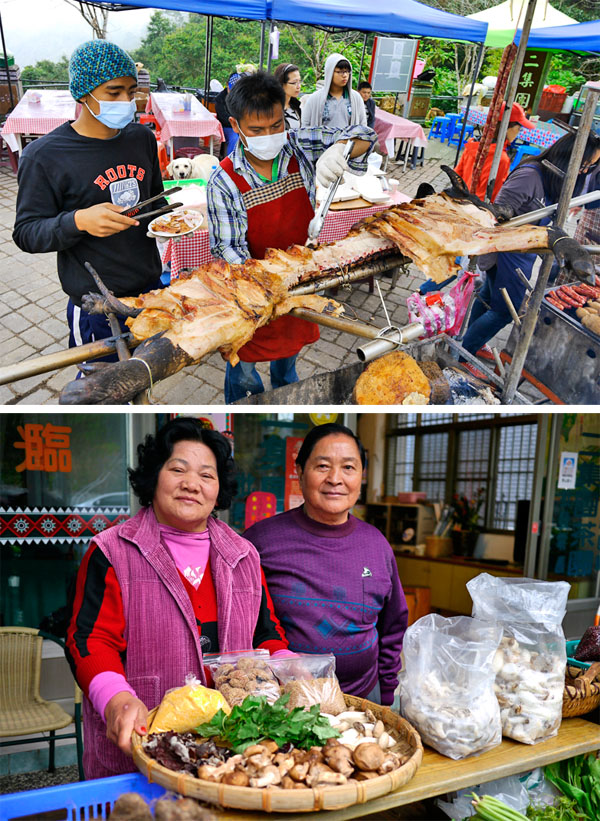 到寶山假日市集可品嚐布農族烤全豬與購買在地農特產。（圖∕張簡英豪 攝）