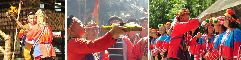 卡那卡那富族於小米豐收時辦理米貢祭，向天神與地神表達感謝之意。（圖∕台灣卡那卡那富文教產業發展促進會、那瑪夏區公所 提供）