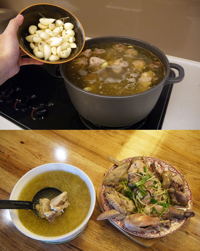 熬煮蒜頭雞湯，或蒸煮蔥仔雞，優質雞肉簡單料理便可品嘗其鮮美原味。（圖∕李昀諭　攝）