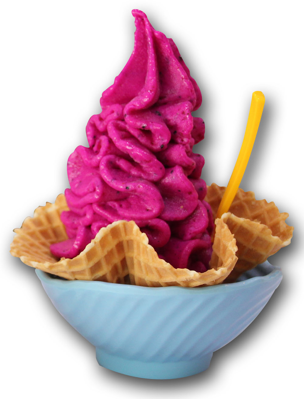 顏色鮮豔的火龍果霜淇淋。（quava‧攝影）
