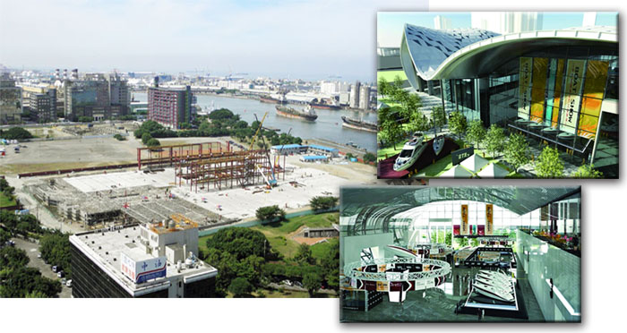高雄世界貿易展覽會議中心預定2013年底完工啟用。(圖/高雄市政府工務局新建工程處 提供)