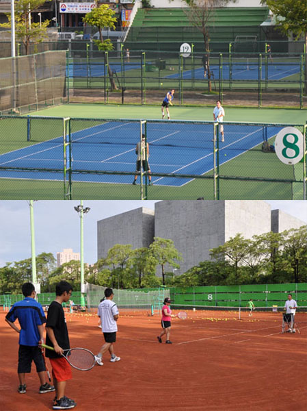 陽明網球場和中山網球場為高雄知名網球場地，使用者眾多。(圖/王雅湘 攝)