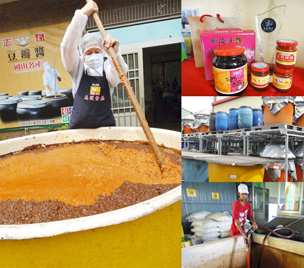 獲選2012高雄精品的志斌豆瓣醬，攪醬過程費勁，辣醬採沖刷方式發酵。(圖/張筧 攝)
