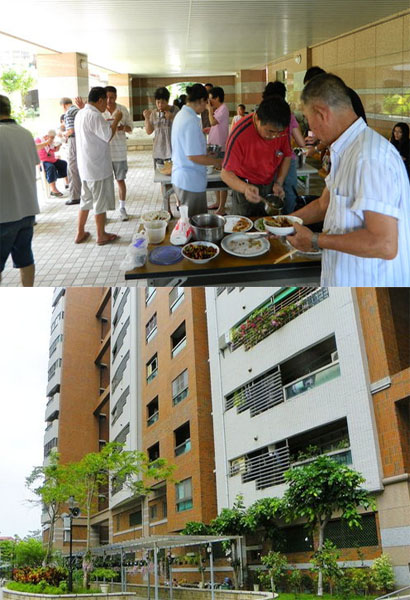 岡山眷村居民搬遷到新國宅勵志新城後，許多人仍會聚餐聯繫感情。（圖/巾幗 提供）