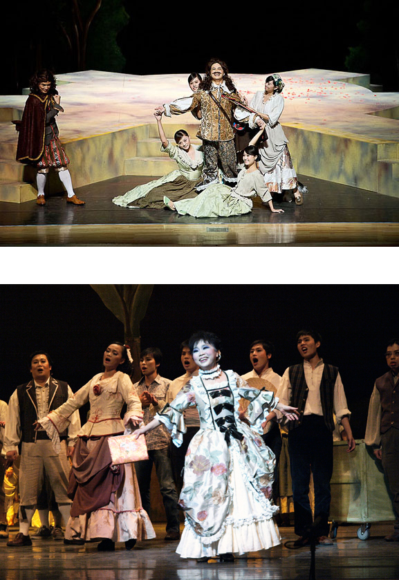 (上圖)南部第一個歌劇表演團─創世歌劇團。(下圖)創世歌劇團集合聲樂、戲劇與劇場等多領域專業演出。(圖/創世歌劇團提供)