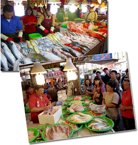 滿滿的新鮮「現撈仔」，是蚵仔寮港觀光漁市最大的賣點。(圖/ sacula、黃建樺 攝)