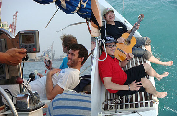 乘風破浪的風帆玩家，在海上開起歡樂派對。（圖/Michael 提供）
