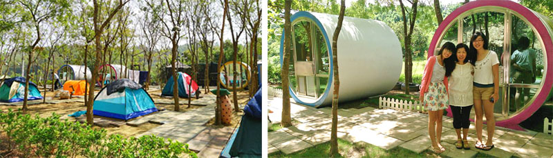 好客的竹亮山莊主人為旅客打造有趣的水管屋與寬闊的戶外休憩場地。（圖∕竹亮山莊 提供）