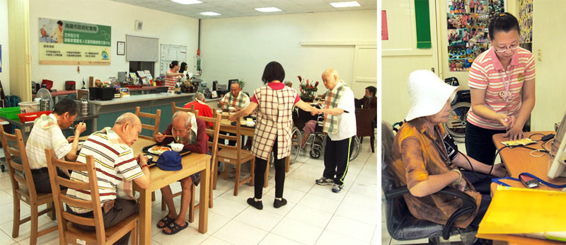 社區型的高齡者服務中心除了照顧長輩飲食營養，也隨時注意健康狀況。（圖∕張筧 攝）