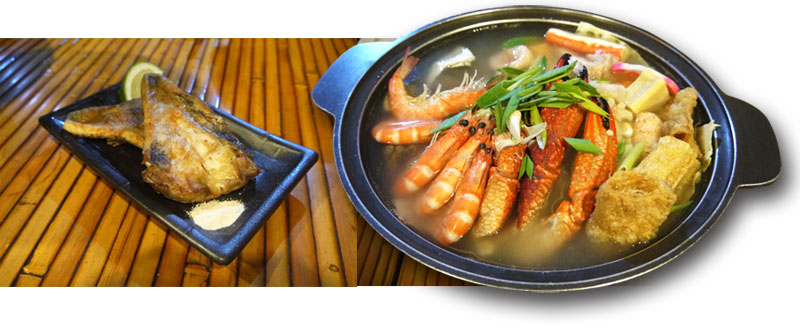 海鮮漁夫鍋等美食使用新鮮魚貨料理而成，入口滿是鮮甜。（圖∕李昀諭　攝）