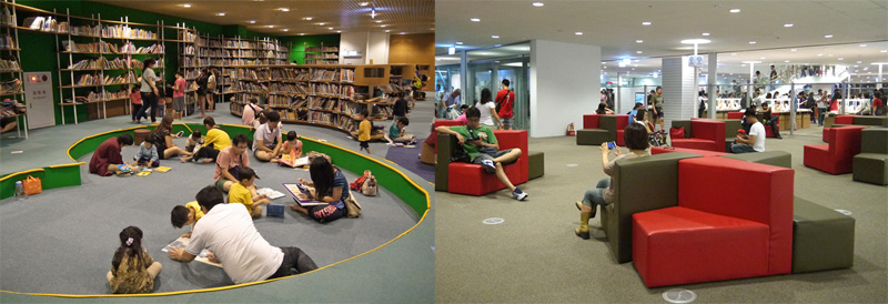 高雄市新圖書總館可讓市民吸收知識、休憩思考。（圖∕李昀諭　攝）