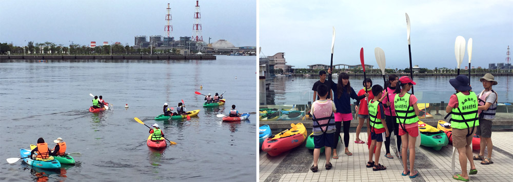 在興達港可體驗獨木舟、風浪板、小帆船等水上活動。（圖/李昀諭 攝）