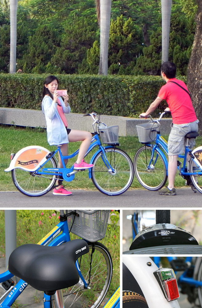 高雄市第三代公共腳踏車-小藍波，車體設計讓騎乘更輕鬆安全。（圖/吳懿倫、廖順福 攝）