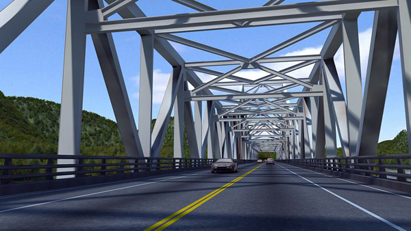 新發大橋重建工程模擬圖。（圖／聯鋼營造新發工務所提供）