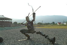 配合2009世運的到來，鋼鐵藝術結合運動，做了最完美的呈現。(圖/鮑忠暉攝)