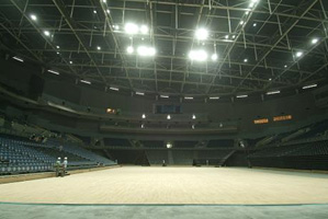 高雄巨蛋是全國第一座採用預力圓拱施工法的大型體育館，規格符合奧運標準。（圖/鮑忠輝攝）